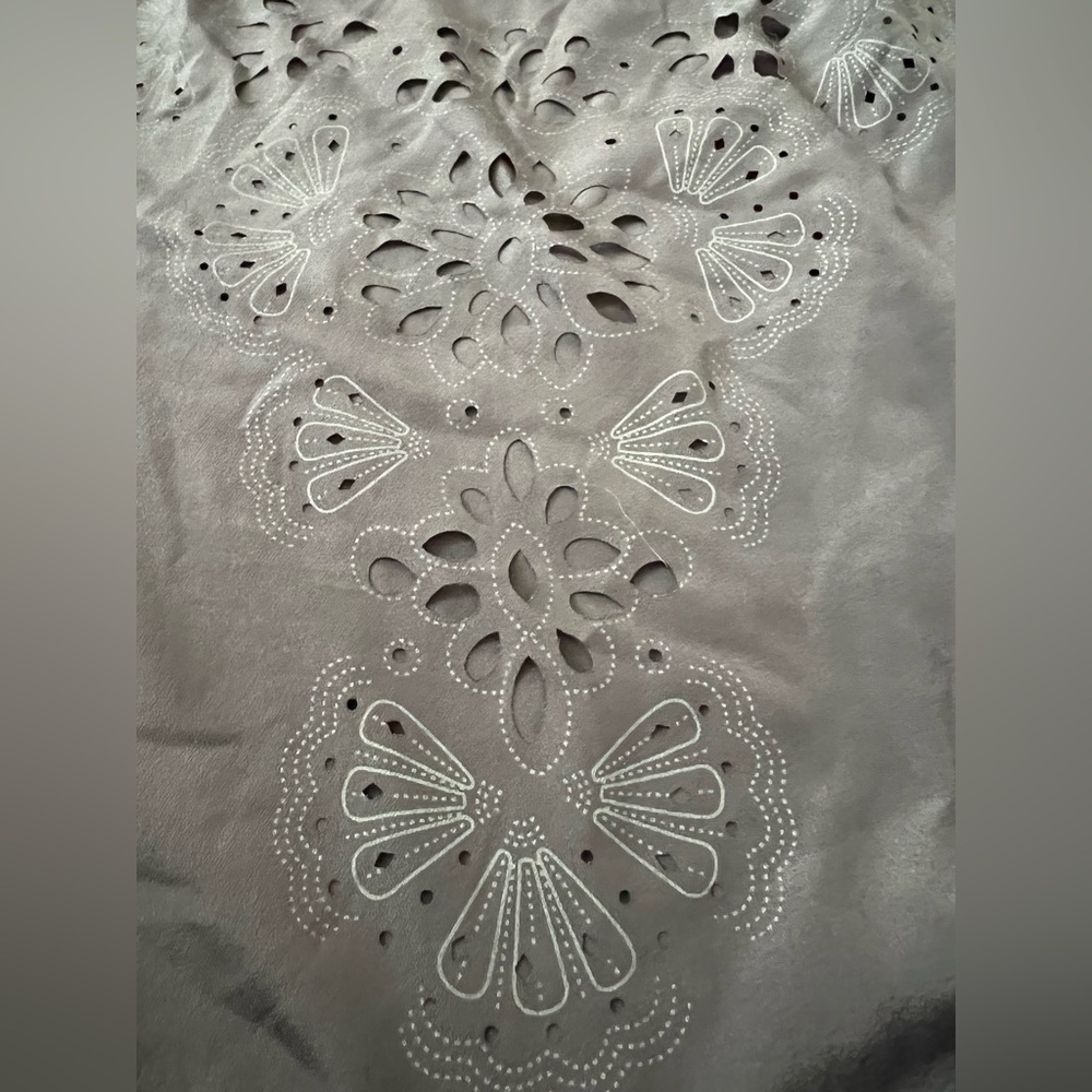 Xhilaration blouse Xxl, cut out and print detail, navy blue gray